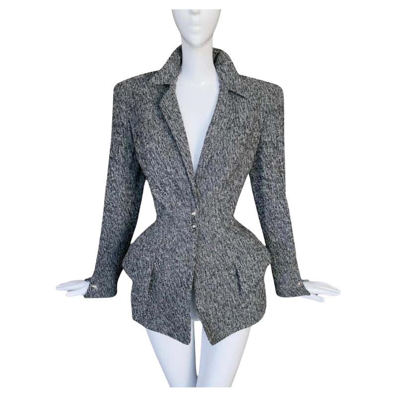 Thierry Mugler 1990s Velvet Shell Pearl Button Blazer Jacket For Sale ...