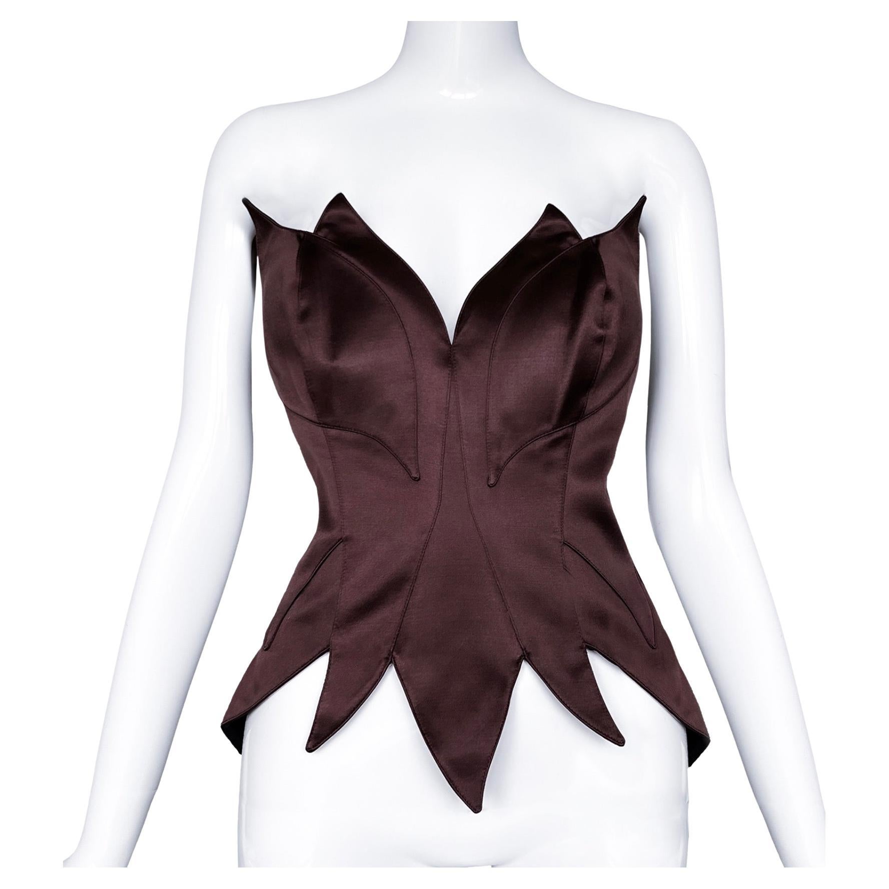 Thierry Mugler Couture 1997, top corsetto in seta con corpetto bustier