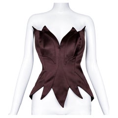 Thierry Mugler Couture 1997 Dramatic Silk Corset Top Bodice Bustier