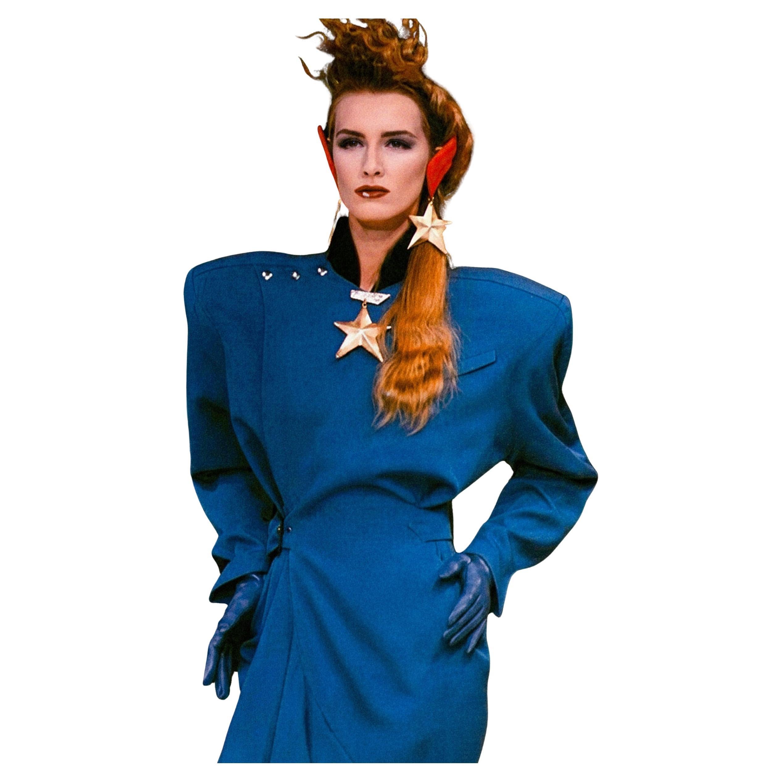 Raro Thierry Mugler FW1986  Les Milteuses ETOILE Broche Estrella de Plata en venta