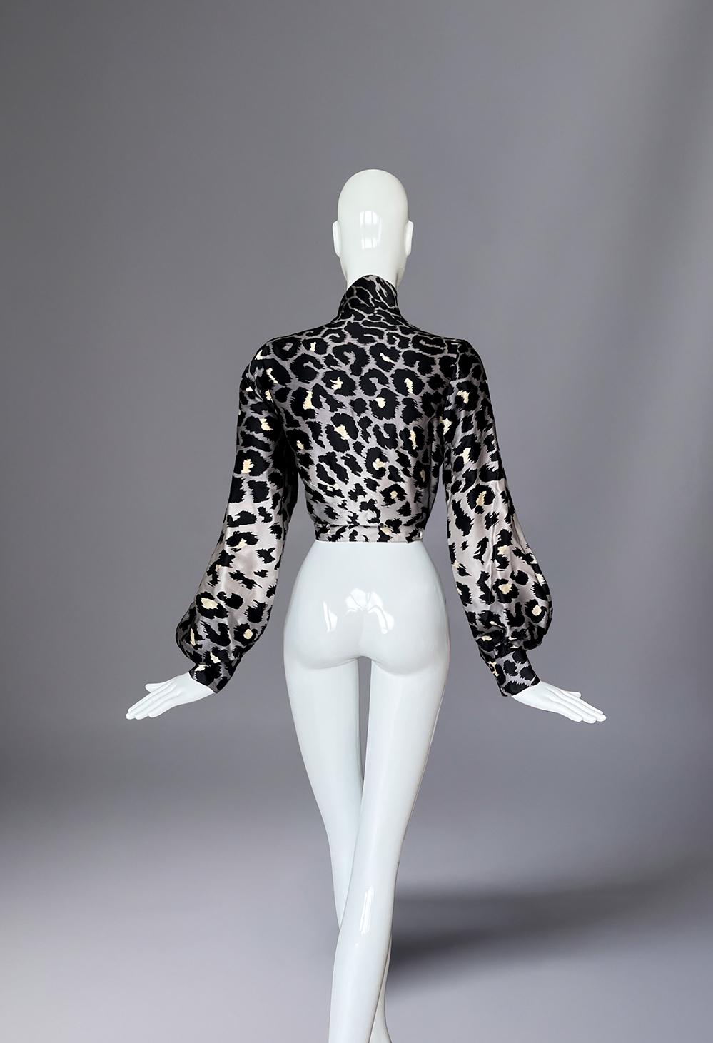 Thierry Mugler Archival FW 2001 Laufsteg Seidenbluse Leo im Angebot 2