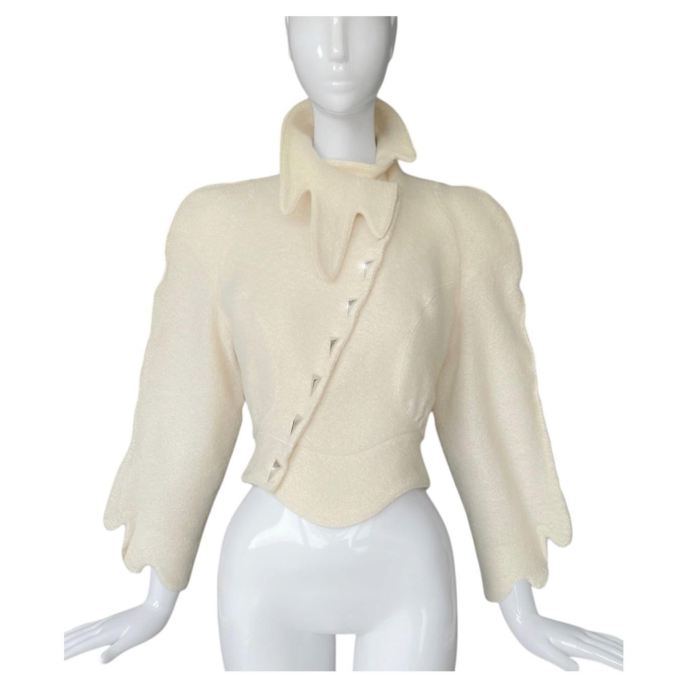 Thierry Mugler Sculptural Scallop Cop Jacket