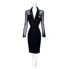 Abito in seta di Thierry Mugler del 1987, abito da cocktail “Black Widow”