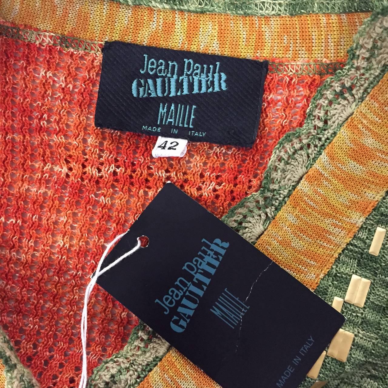 Jean Paul Gaultier 1989 “Around the World in 168 Outfits” lace panel cardigan For Sale 3