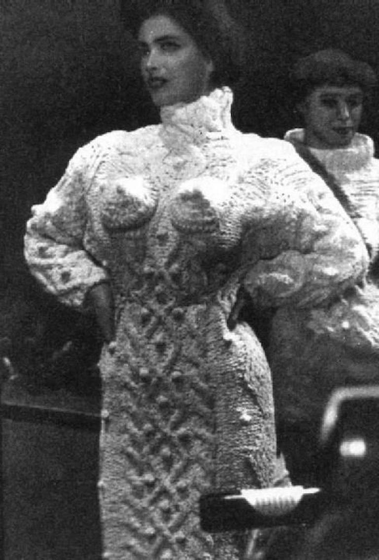 Iconic Rare 1985/86 Jean Paul Gaultier Aran Knit Cones Dress 5