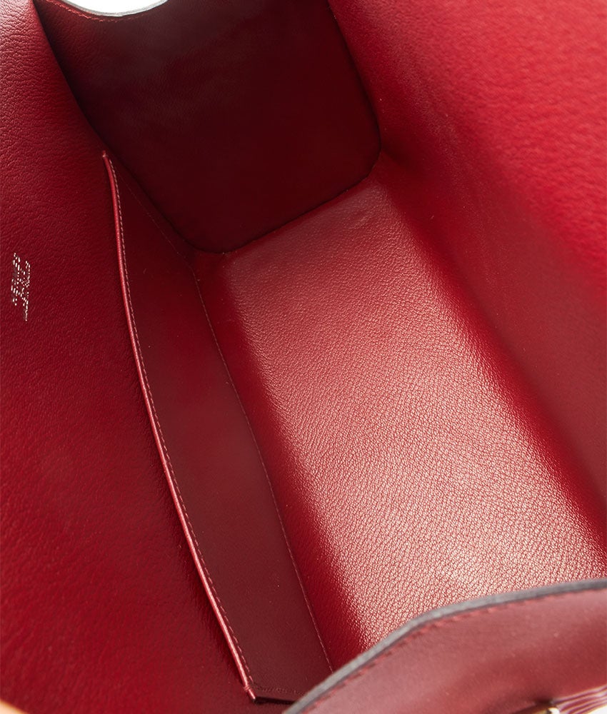 2003 Hermes Dark Red Casa Leather Sac Toolbox 25 Shoulder Tote For Sale 2