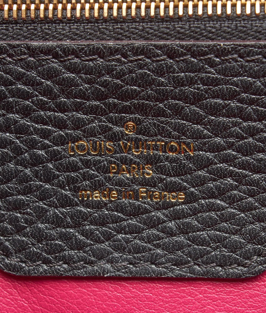 2014 Louis Vuitton Black Taurillon Leather Capucines GM Top Handle Tote For Sale 4