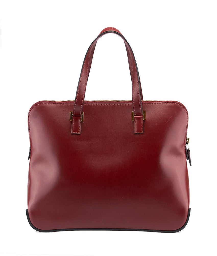 Women's 2007 Hermes Maroon Leather Escapade Small Tote Bag For Sale