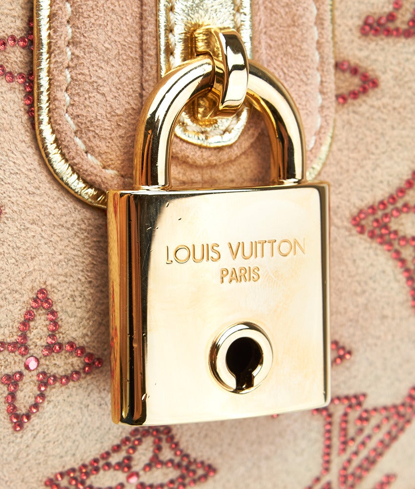 2004 Louis Vuitton Rare Rose Monogram Theda PM Swarovski Strass Handbag For Sale 4