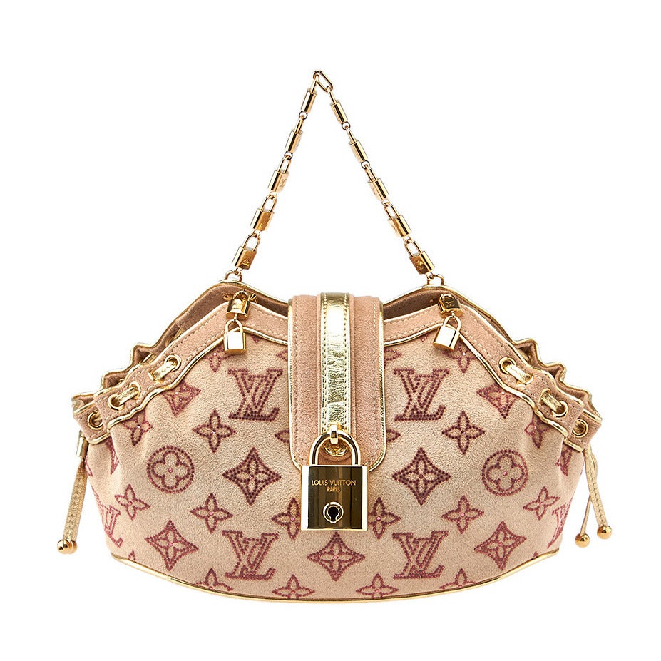 2004 Louis Vuitton Rare Rose Monogram Theda PM Swarovski Strass Handbag For Sale