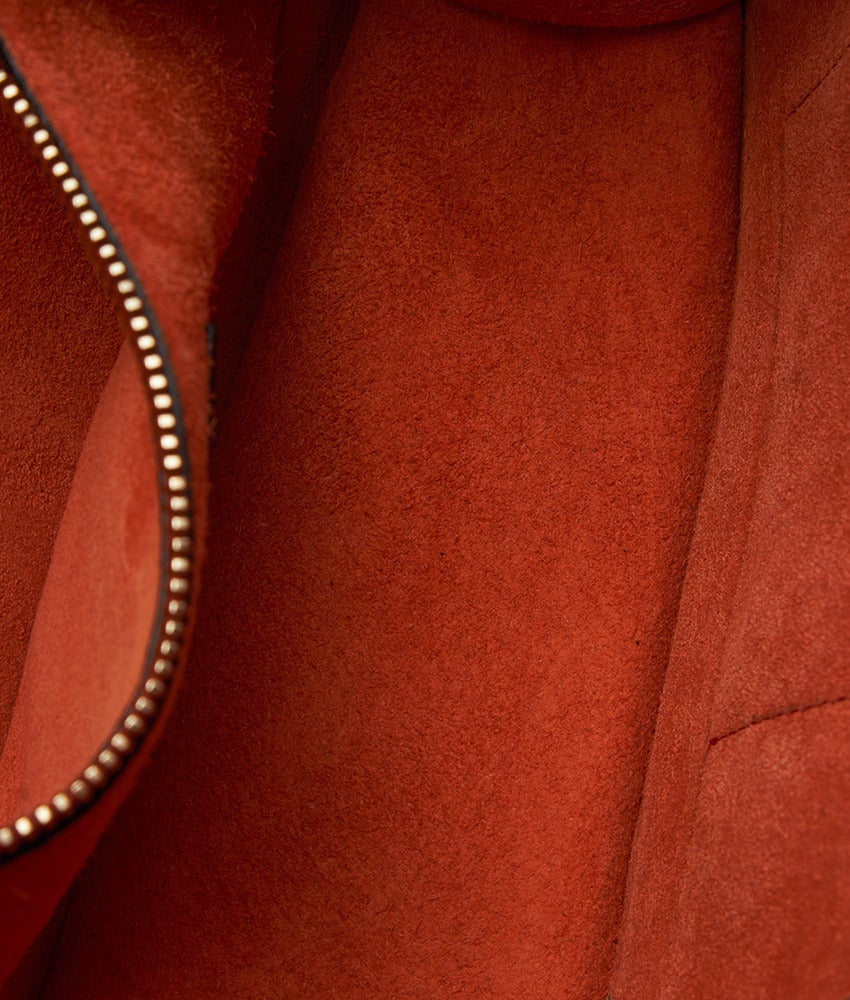 Valentino Glam Rockstud Orange Leather Medium Flap Shoulder Bag For Sale 3