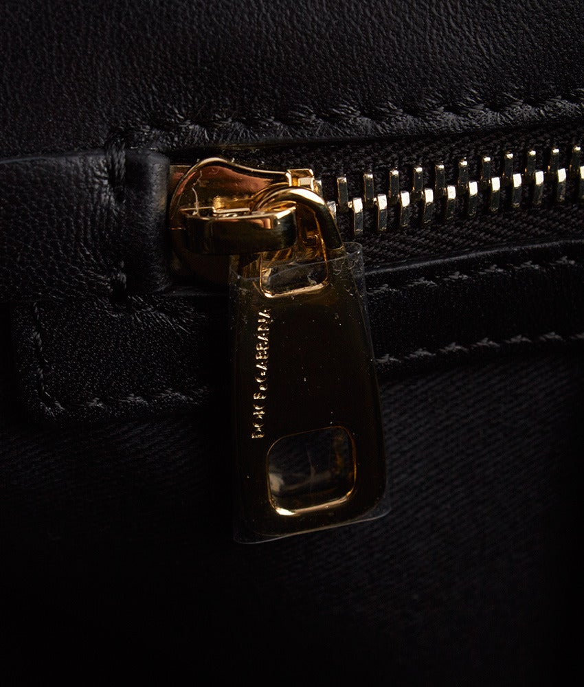 Dolce & Gabbana Miss Sicily Black Laser Cut Leather Crossbody Bag For Sale 4