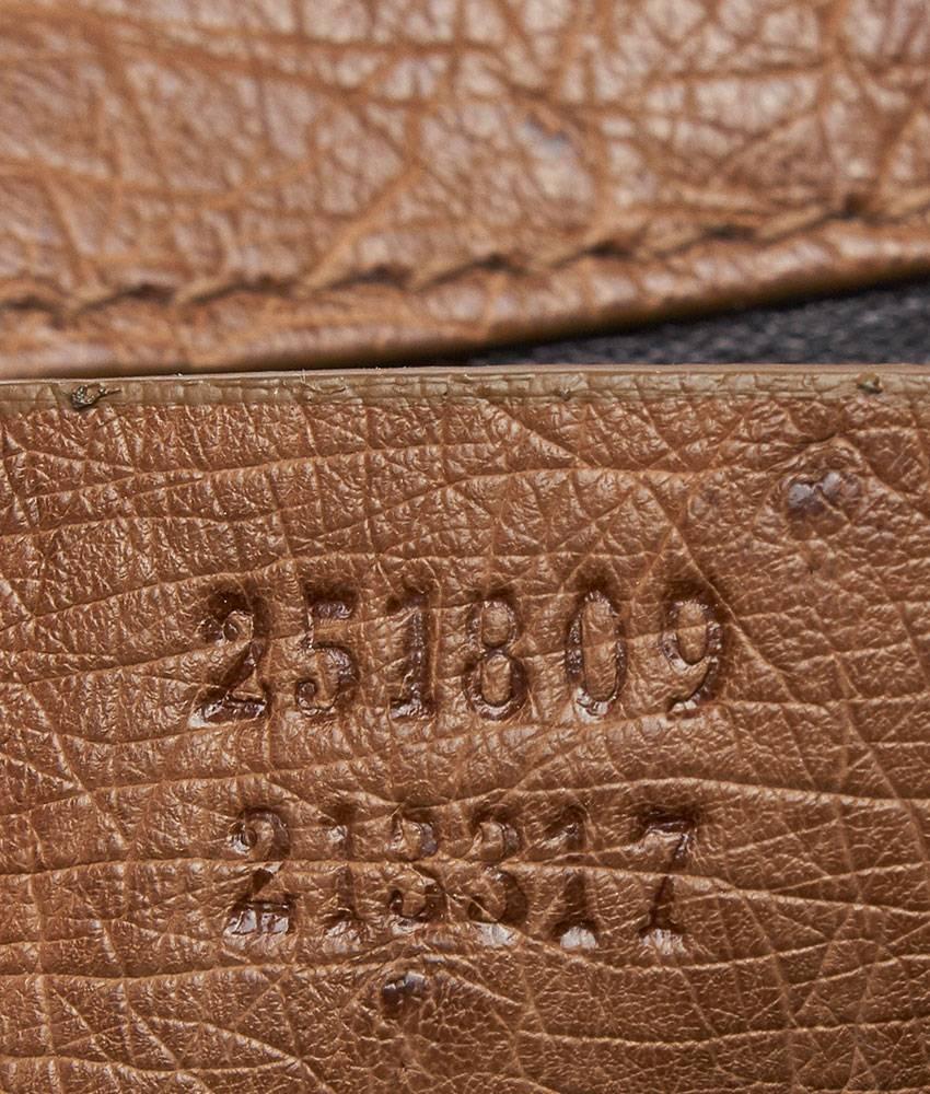 Gucci 1973 Brown Ostrich Leather Shoulder Bag For Sale 6