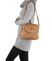 Gucci 1973 Brown Ostrich Leather Shoulder Bag