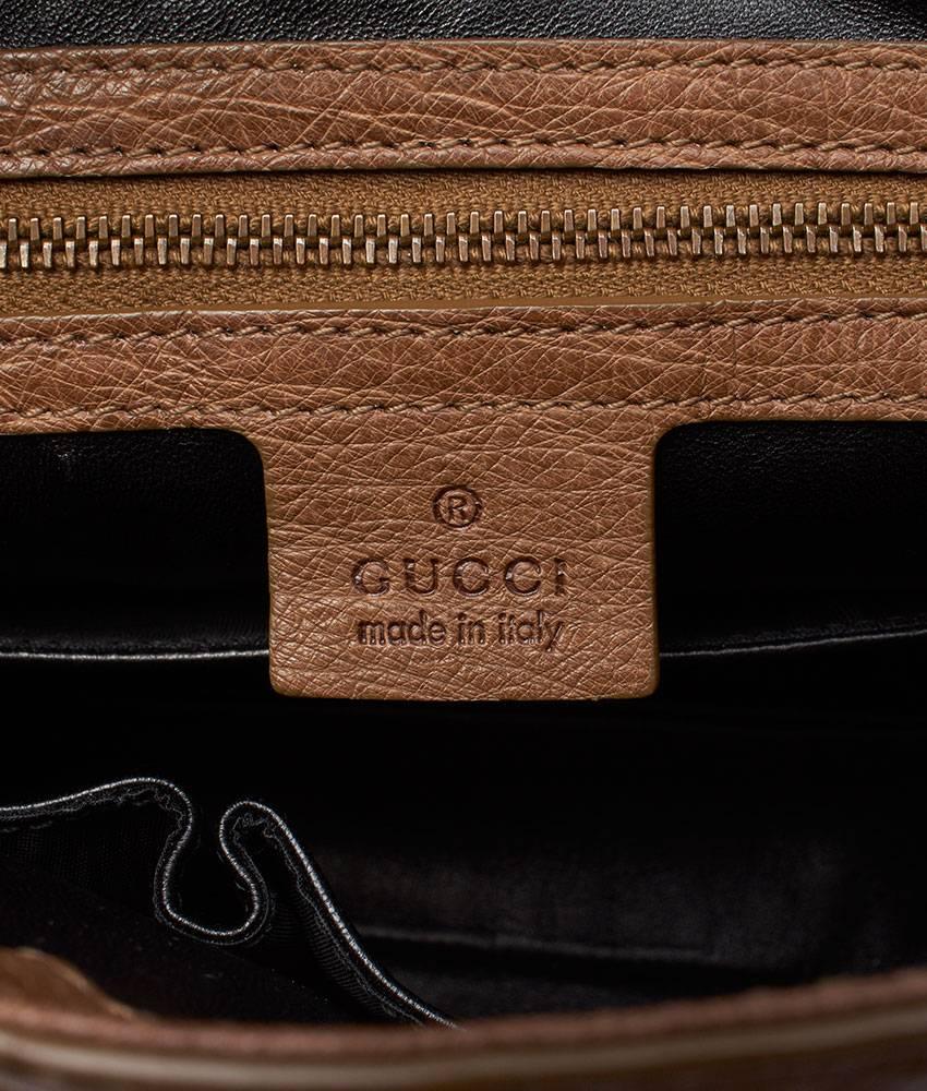 Gucci 1973 Brown Ostrich Leather Shoulder Bag For Sale 4