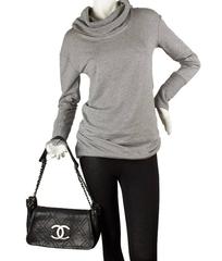 Chanel Black Leather Diamond Stitch Shoulder Bag