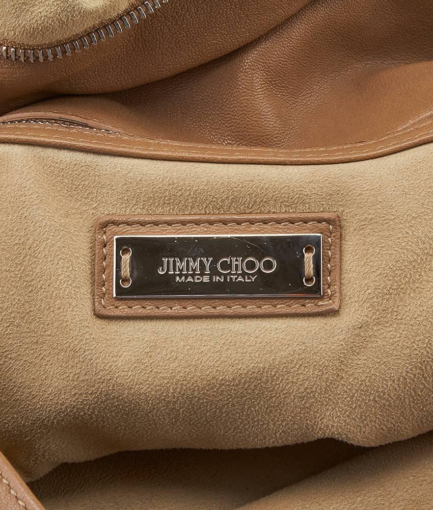 2000s Jimmy Choo Biker Tan Leather Shoulder Bag For Sale 3