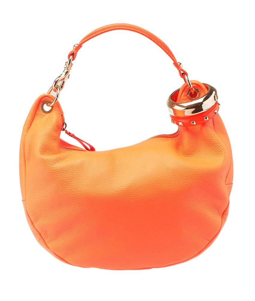 Jimmy Choo Solar Orange Leather Large Hobo For Sale 1