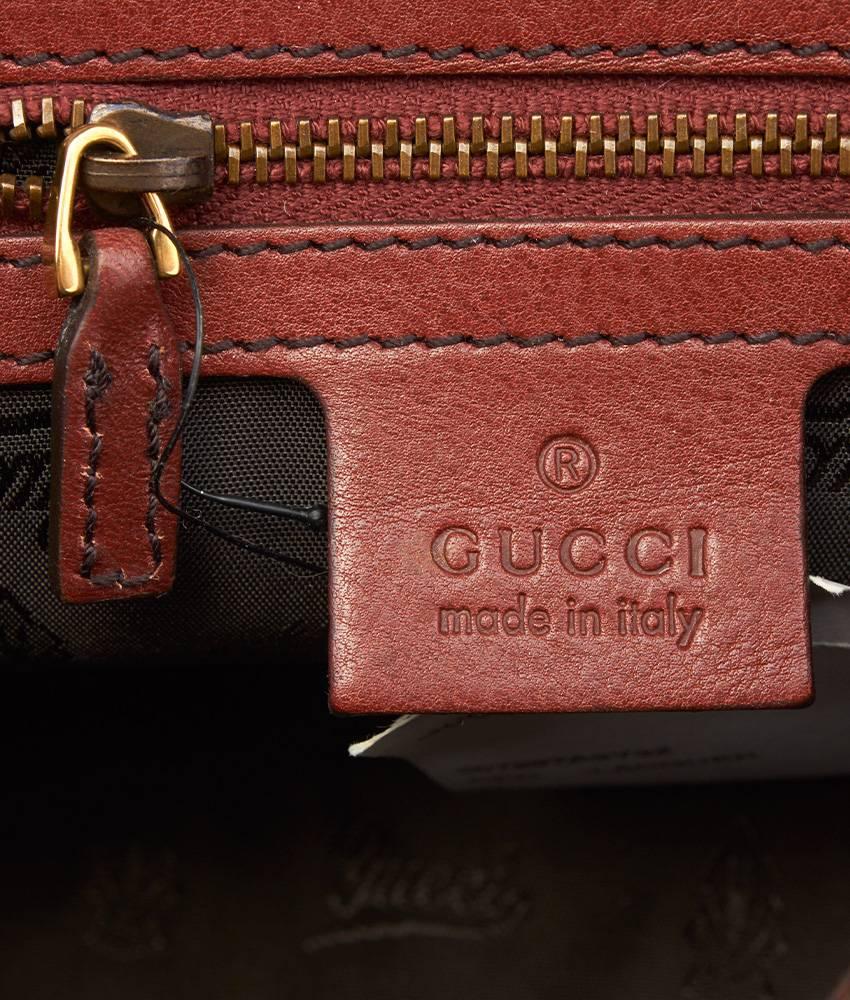 2000s Gucci Babouska Boston Red Leather Satchel For Sale 4