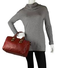 2000s Gucci Babouska Boston Red Leather Satchel