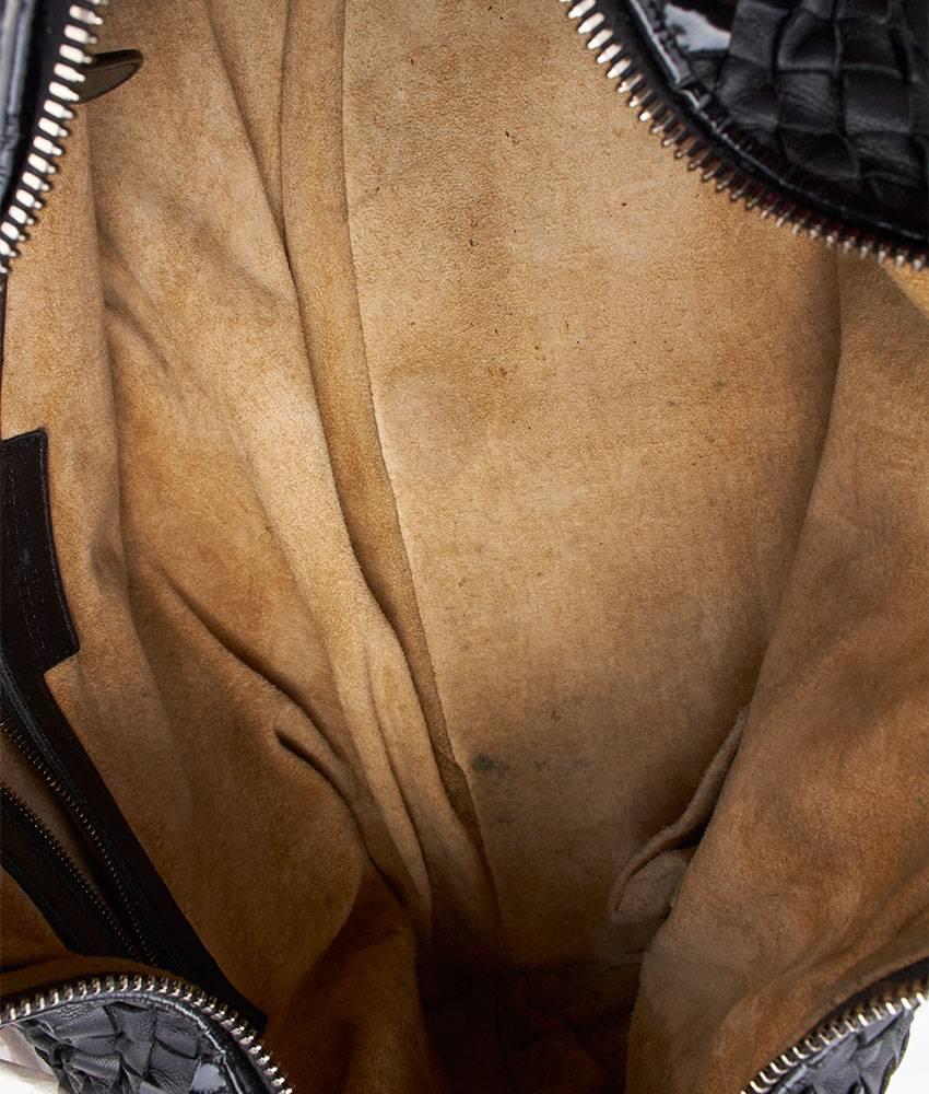 2000s Bottega Veneta Accordion Black Intrecciato Leather Satchel For Sale 4