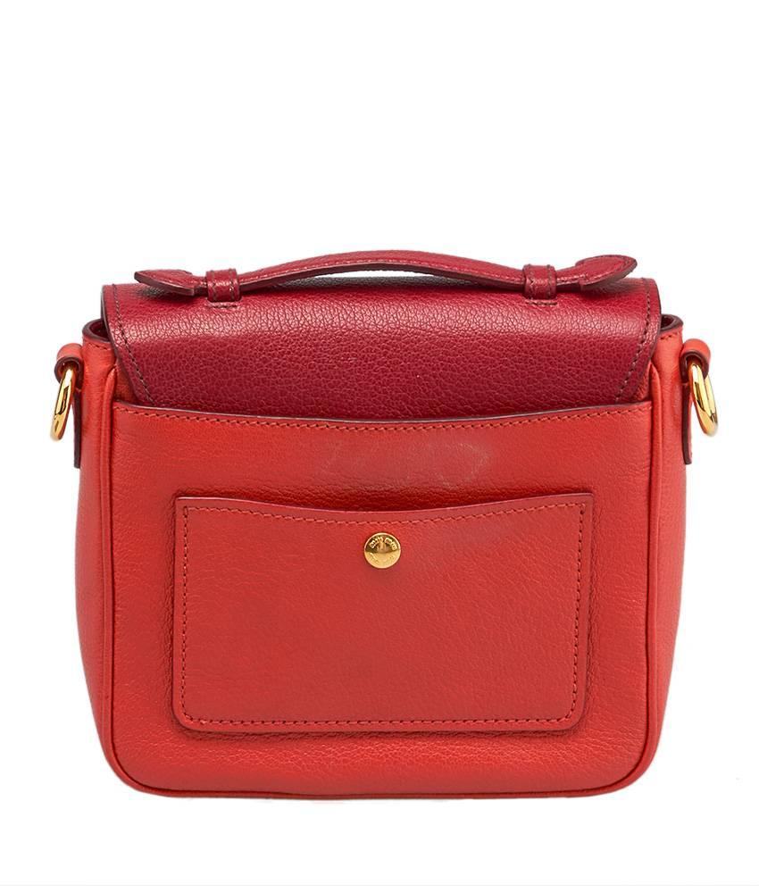 Miu Miu Orange & Red Leather Madras Bicolor Shoulder Bag For Sale 1