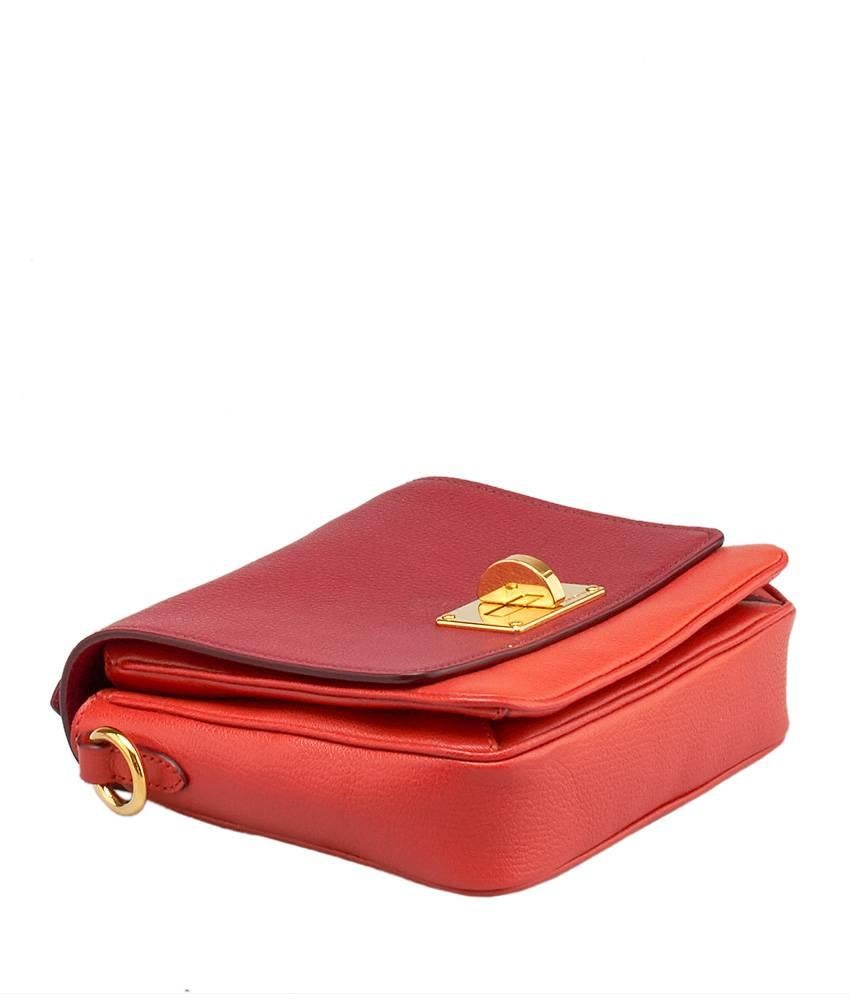 Miu Miu Orange & Red Leather Madras Bicolor Shoulder Bag For Sale 3