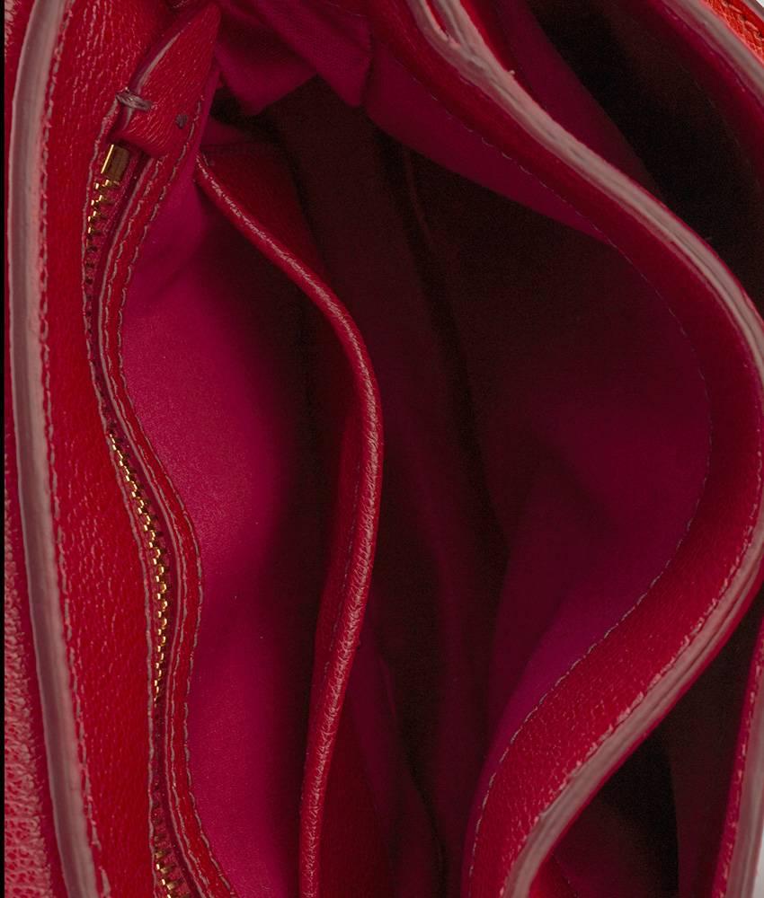 Miu Miu Orange & Red Leather Madras Bicolor Shoulder Bag For Sale 5