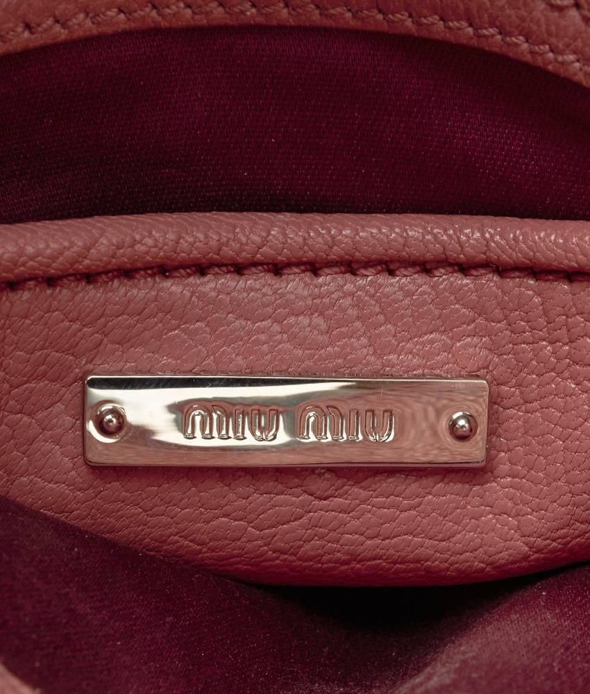 Miu Miu Pink Leather Madras Shoulder Bag For Sale 4