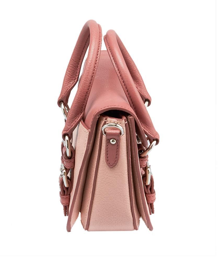 Miu Miu Pink Leather Madras Shoulder Bag In Good Condition For Sale In Bala Cynwyd, PA