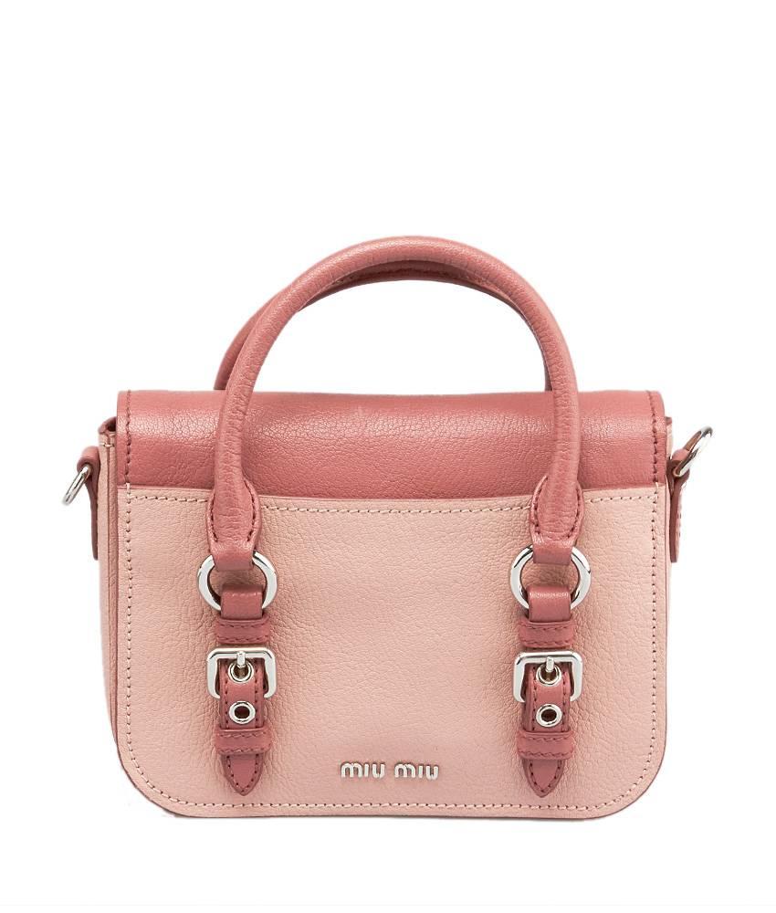 Miu Miu Pink Leather Madras Shoulder Bag For Sale 1