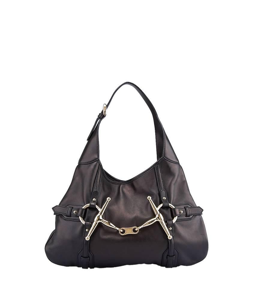 Gucci Limited Edition 85th Anniversary Black Leather Hobo In Good Condition For Sale In Bala Cynwyd, PA