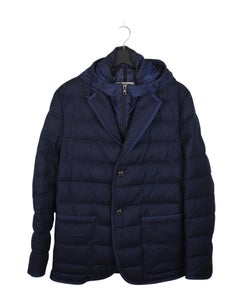 Moncler Men Jacket Martinville Quilted Hooded Goose Down, Size 2/M, S1473