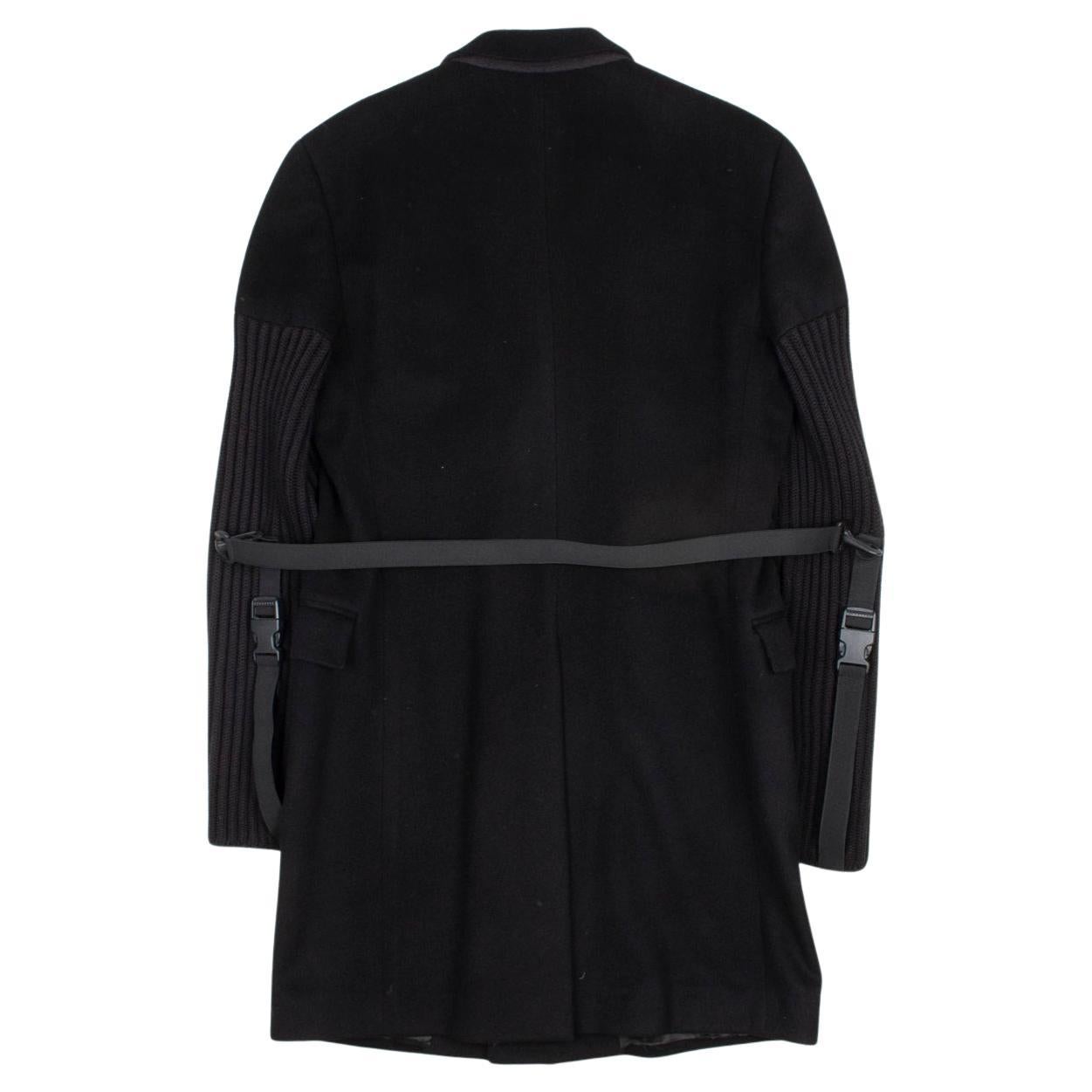 Helmut Lang Cashmere coat bondage knit sleeves over coat Size ITA48, M/L For Sale