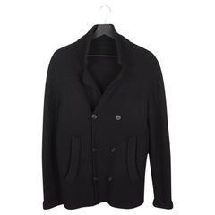 Prada Herren Jacke Strickjacke Schweres Leder Gepatcht Größe IT48/M