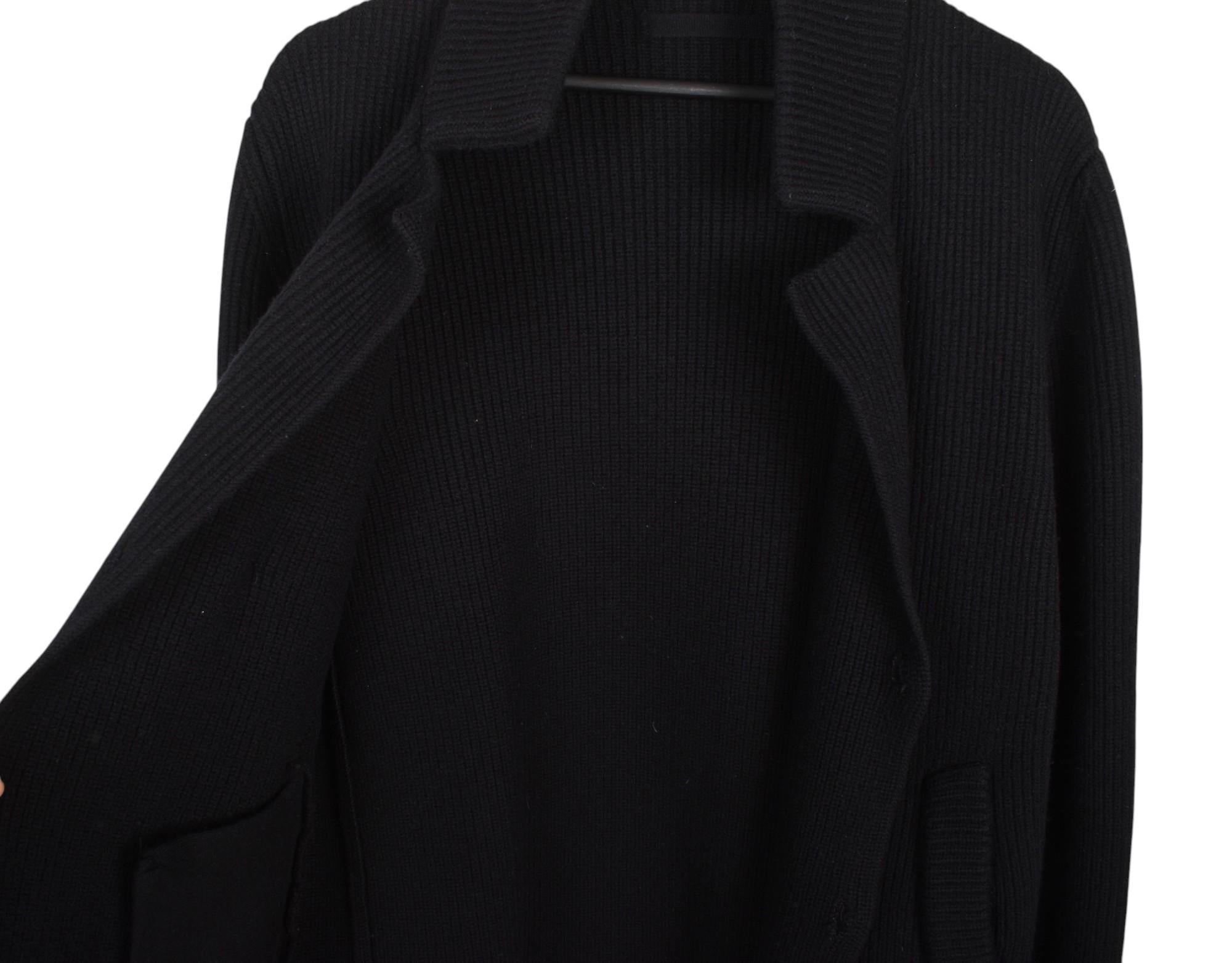 Prada Herren Jacke Strickjacke Schweres Leder Gepatcht Größe IT48/M im Angebot 1