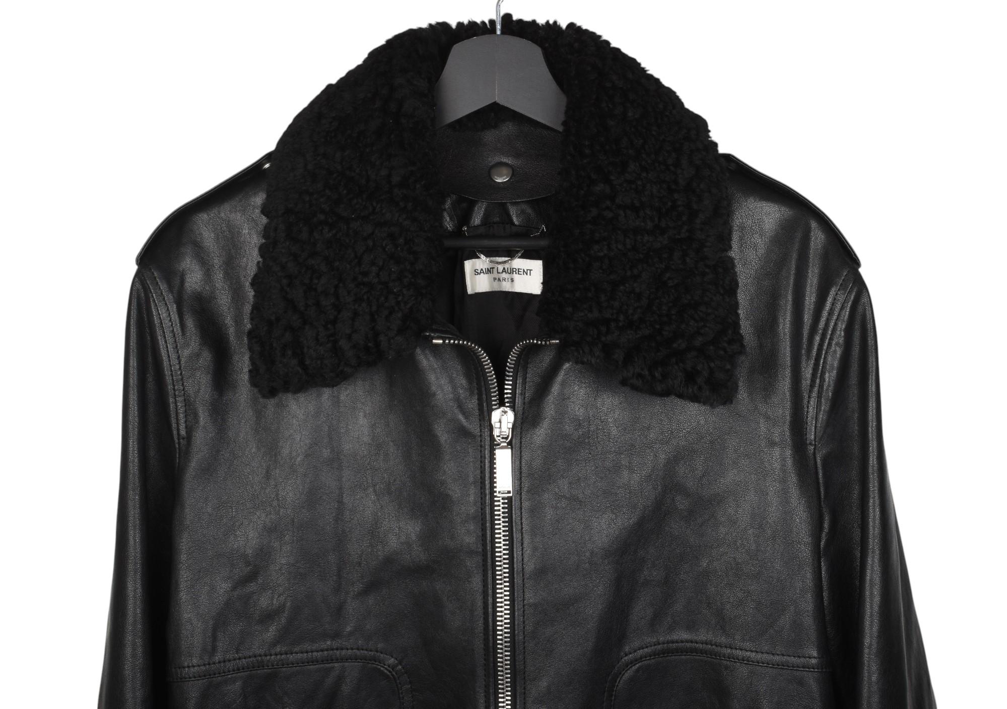 Saint Laurent Herren Lederjacke von Hedi Slimane Größe 52/L, S1476 im Zustand „Hervorragend“ im Angebot in Kaunas, LT
