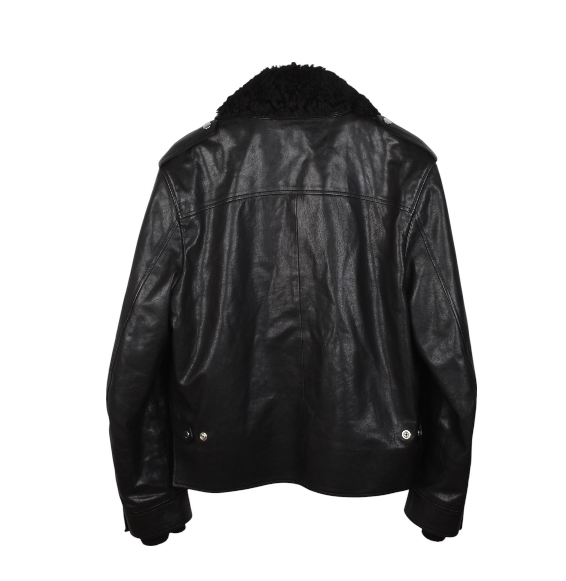 Saint Laurent Herren Lederjacke von Hedi Slimane Größe 52/L, S1476 im Angebot 2