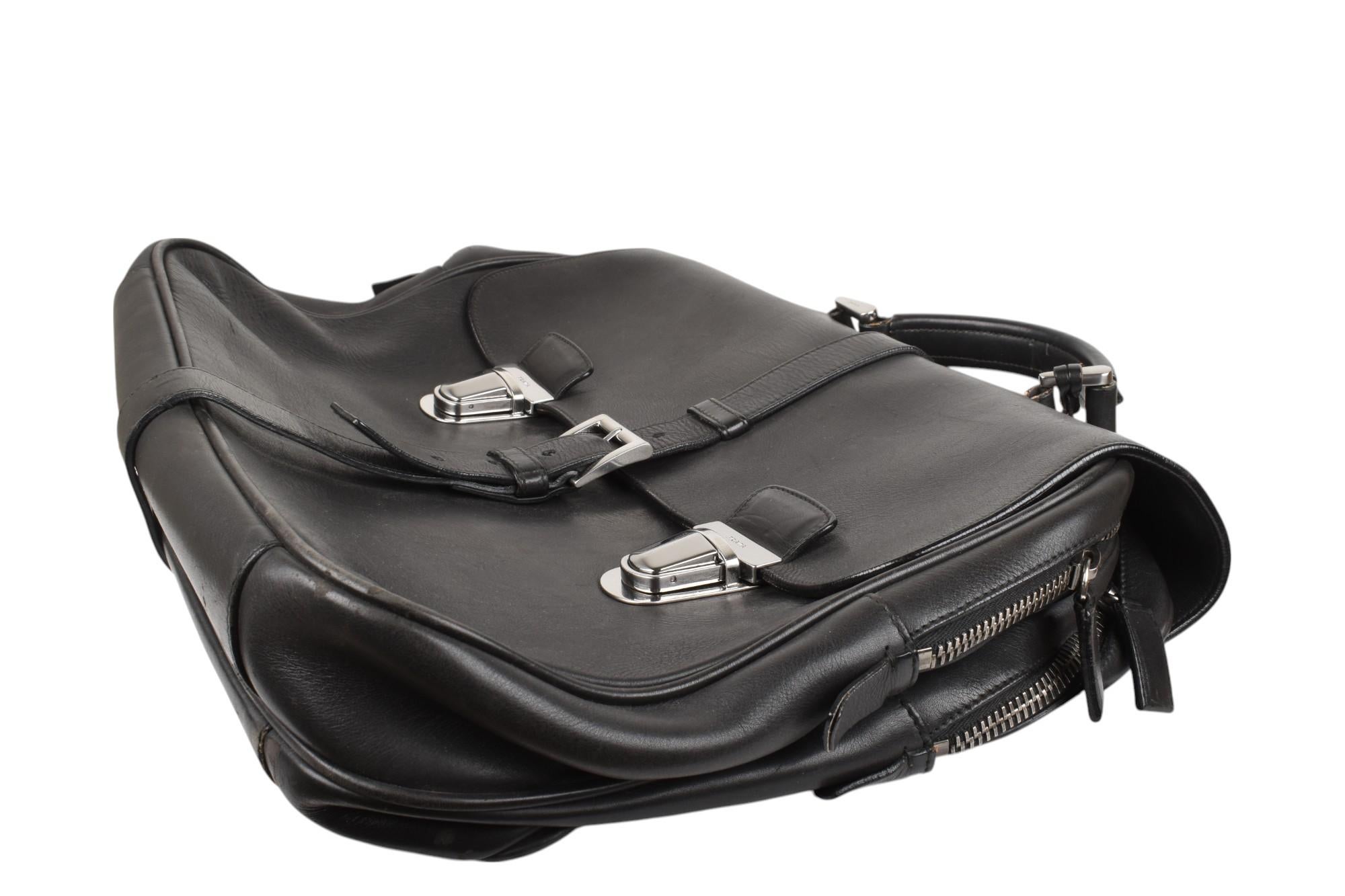 Prada Men Briefcase Bag Logo Heavy Size Large, S1470 Bon état - En vente à Kaunas, LT