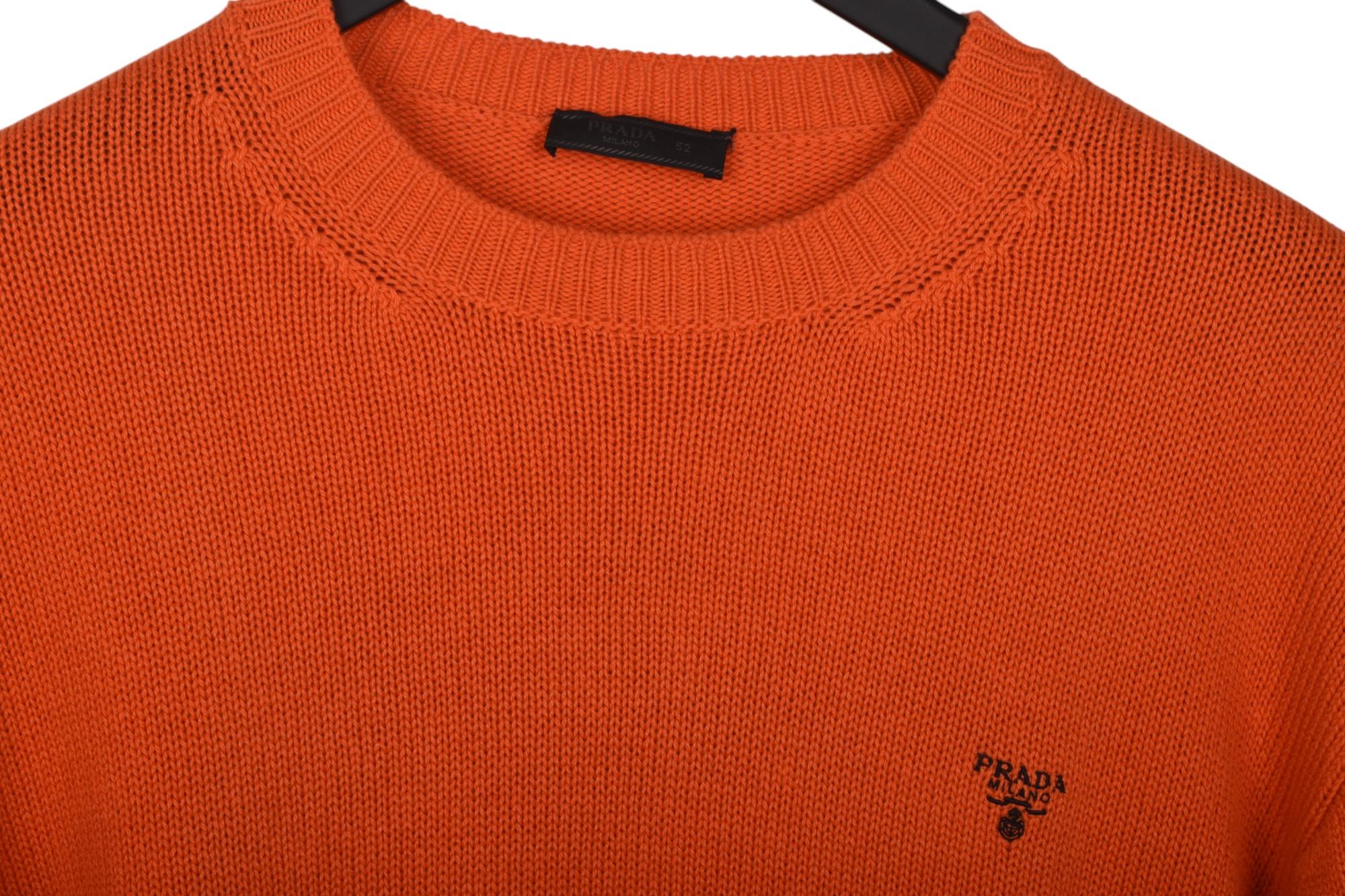 Rosso Prada Uomo Maglione girocollo in puro cashmere Taglia IT52/Large, S1466 in vendita