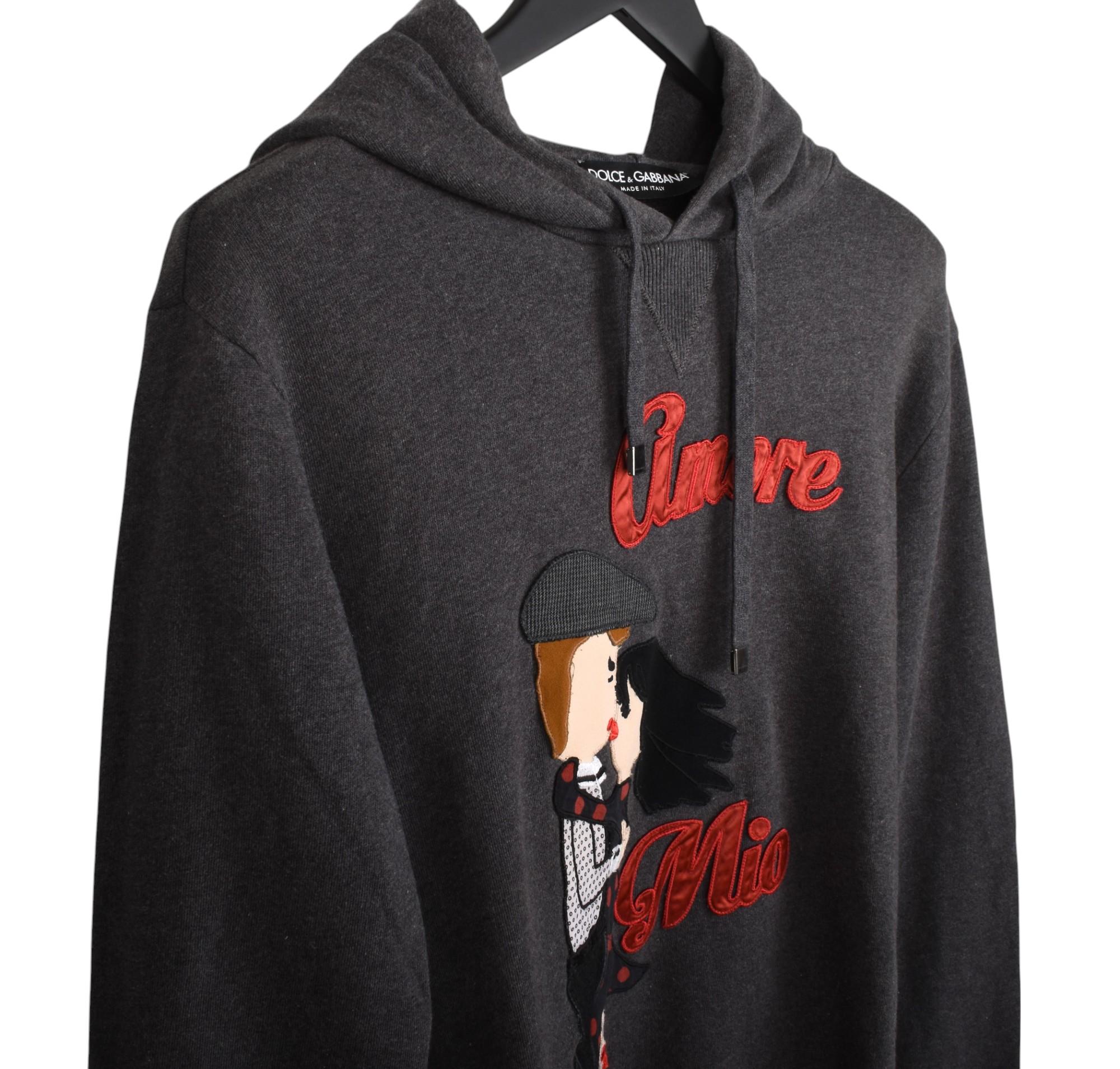 Nero Dolce & Gabbana Uomo Maglia con cappuccio Felpa con cappuccio Taglia 44/S/M, S1475 in vendita