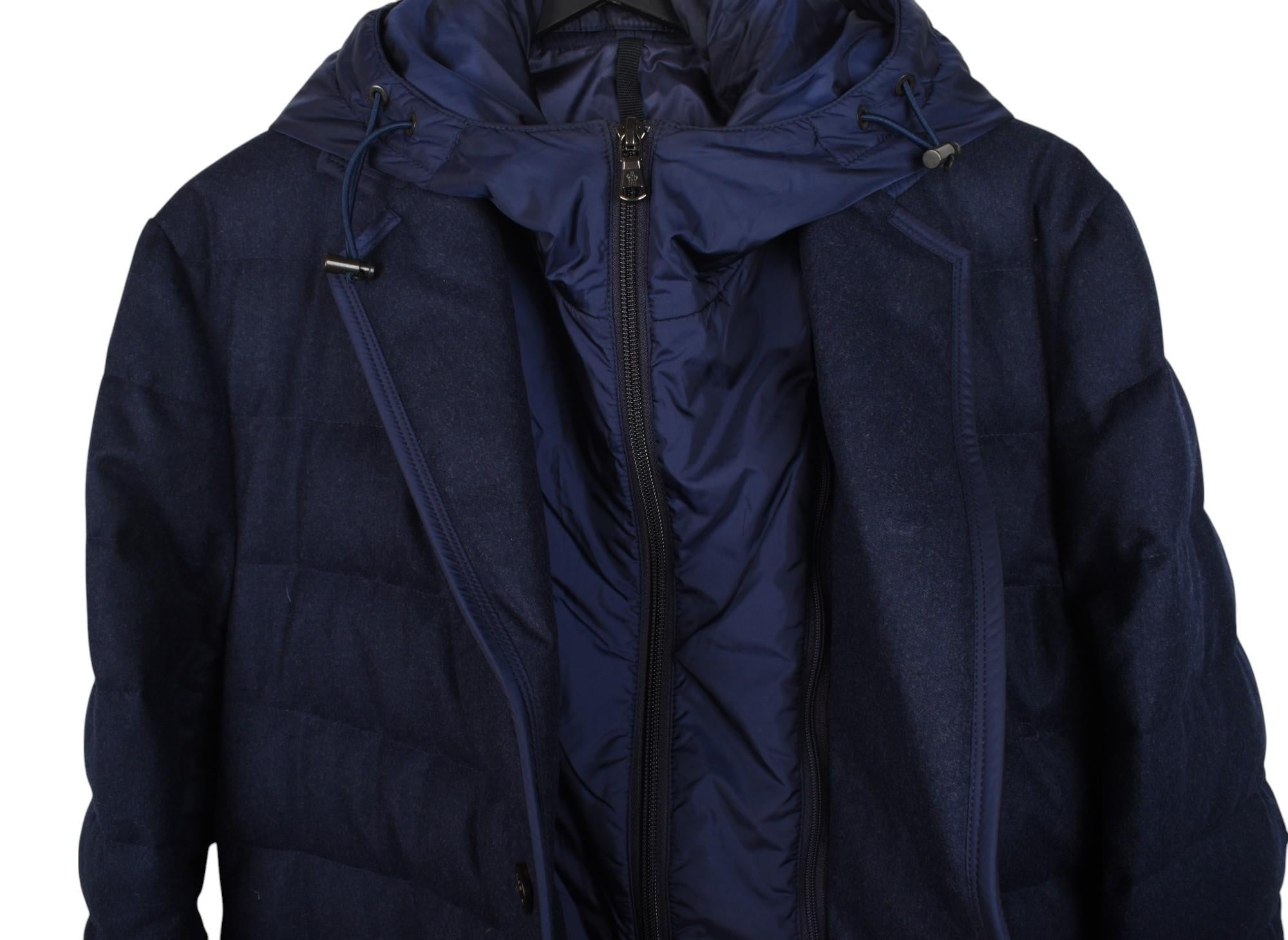 Moncler Uomo Giacca Martinville Trapuntata con Cappuccio in Piuma d'Oca, Misura 2/M, S1473 in vendita 2