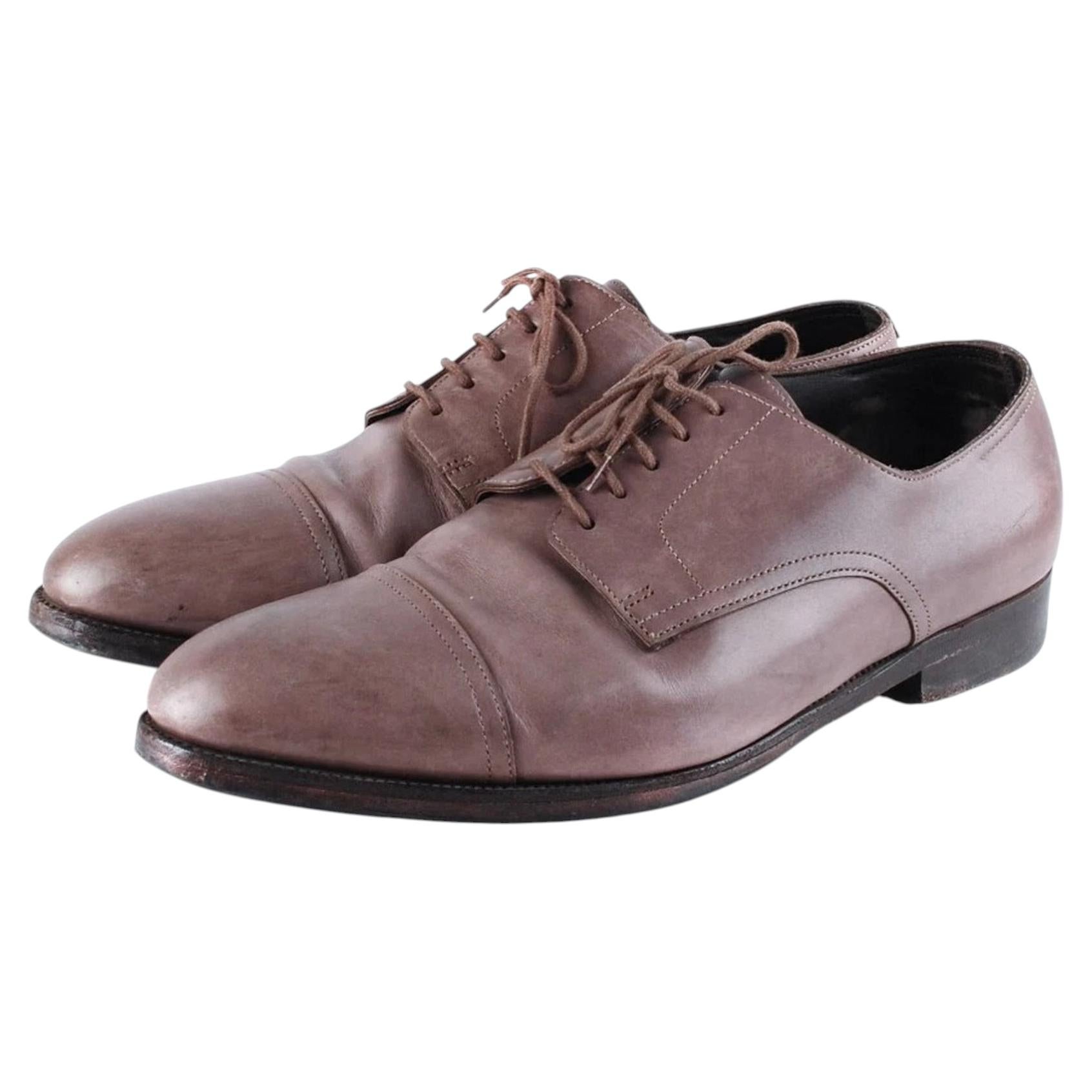 Chaussures de cérémonie Derby en cuir marron Hermès, pointures 41-42 EU, 8,5 US, 7,5 UK - D0310