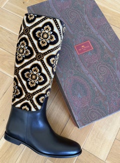 Etro Women's Leather Boots EU 41, 46 cm Height, New Condition