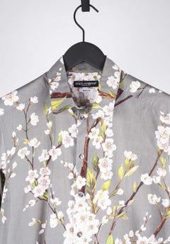 Camicia da uomo Dolce Gabbana con motivo floreale, taglia 40/M, AR055 - D0701