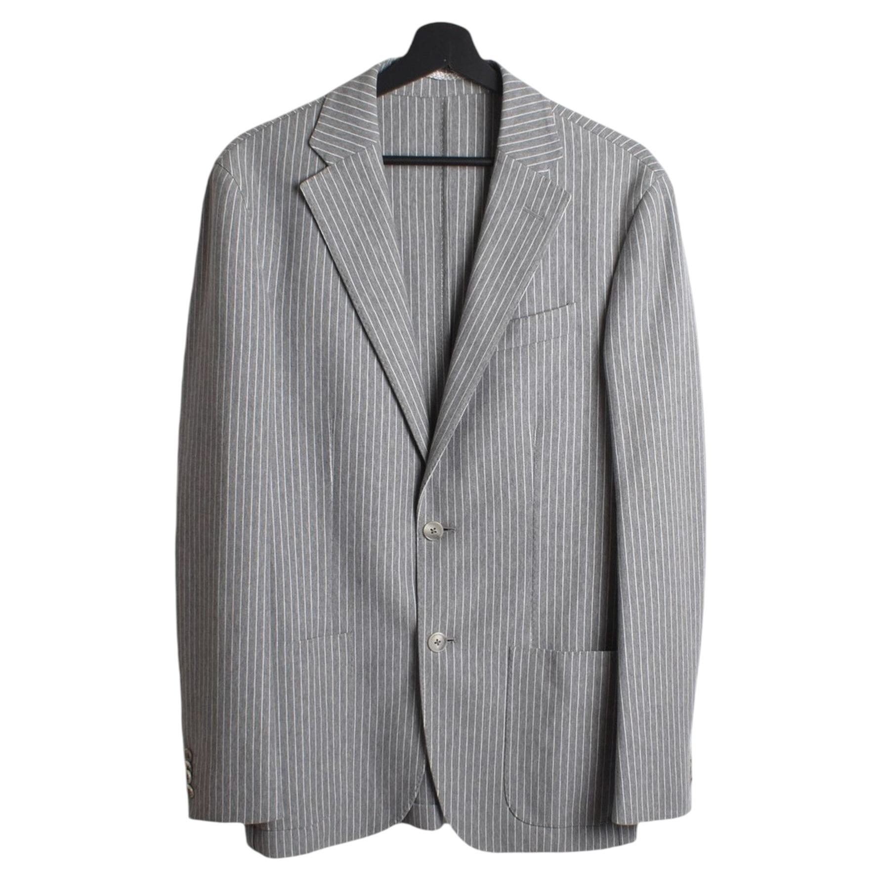 Pre-owned Corneliani Men's Striped Blazer Jacket Size M - D0755 In Gray