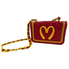 AW14 MOSCHINO McDonald’s Fast Food '20 Billion Served' Quilted Red Shoulder Bag