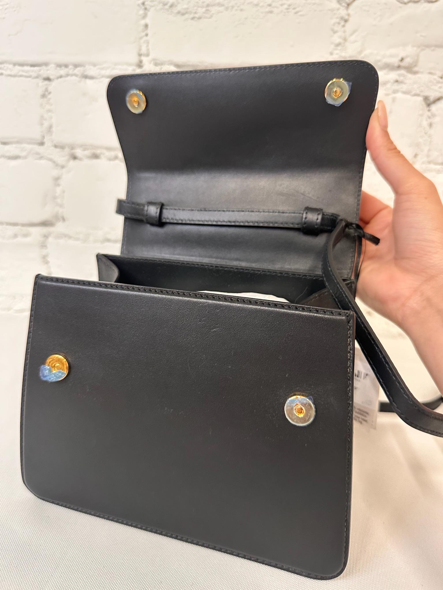 SS23 MOSCHINO Couture Jeremy Scott Schwarze Handtasche mit gelbem Henkel im Angebot 1