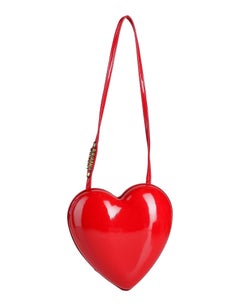 Moschino Couture, Jeremy Scott, Red Leather, Heart-Shaped, Top Handle Bag