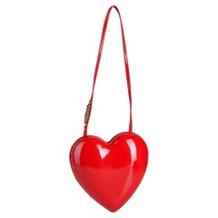 Moschino Couture, Jeremy Scott, Red Leather, Heart-Shaped, Top Handle Bag